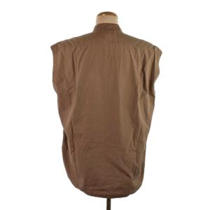 AURALEE 19SS WASHED FINX TWILL SLEEVELESS SHIRTS 0 茶 ブラウン A9SS04TN