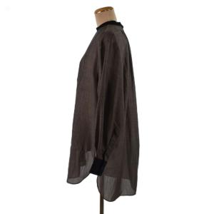 HYKE 21SS W/P VOILE BIB FRONT SHIRT 長袖 2 グレー 211-15129 008