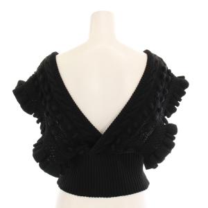 LEINWANDE ノースリーブニット ベスト フリル F 黒 ブラック 0221030509 /YM