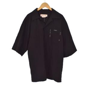 24AW メンディング トロピカルウール オープンカラー ボーリングシャツ 50 ブラック