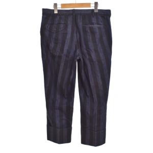COMME des GARCONS HOMME PLUS AD2011 テーパード デニムパンツ ジーンズ ストライプ S 紺 ネイビー PI-P079