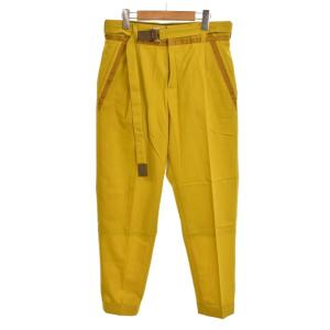 21AW SUITING PANTS スーチングパンツ ベルテッド タック スラックス 2 黄 イエロー