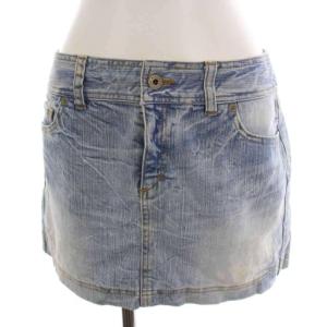 デニムスカート ミニ ロゴ刺繍 24 青 ライトブルー FX532-334-30 /YM