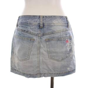 BURBERRY BLUE LABEL デニムスカート ミニ ロゴ刺繍 24 青 ライトブルー FX532-334-30 /YM