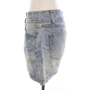 BURBERRY BLUE LABEL デニムスカート ミニ ロゴ刺繍 24 青 ライトブルー FX532-334-30 /YM