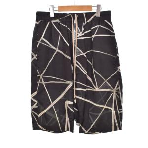 リックオウエンス 22SS RICK’S PODS 総柄サルエルショーツ 50 タグ付き 23ss RICK'S PODS SHORTS 09 BLACK ショートパンツ サルエル