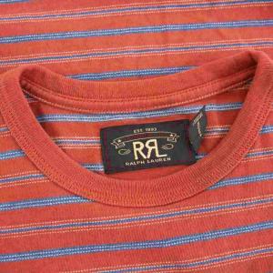 RRL ラルフローレン Tシャツ カットソー ボーダー クルーネック 半袖 XS 赤 レッド 青 ブルー /YM