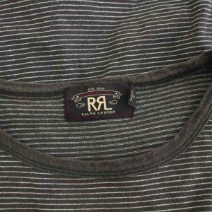 RRL ラルフローレン Tシャツ カットソー ボーダー 半袖 M グレー カーキ /YM