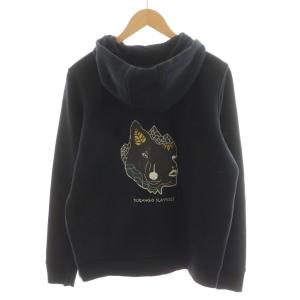 パーカー ジップアップ バックロゴ プリント M 黒 ブラック /AN47