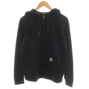 Carhartt パーカー ジップアップ バックロゴ プリント M 黒 ブラック /AN47