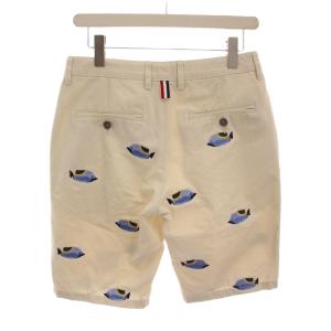 THOM BROWNE ショートパンツ ハーフパンツ 30 オフホワイト アイボリー 魚柄 フィッシュ柄 刺繍 /YM