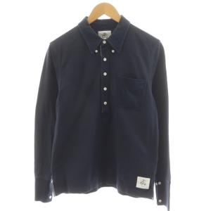 ポロシャツ 長袖 コットン 紺 ネイビー /AN53