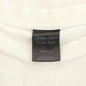 n(n) BY NUMBER (N)INE Tシャツ カットソー 半袖 プリント ロゴ 鳥柄 2 白 ホワイト 黒 ブラック /AN21