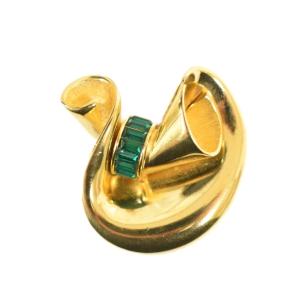 ブローチ カラーストーン アクセサリー ゴールドカラー AA