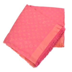 ショール モノグラム 大判ストール シルク ウール ピンク M71132