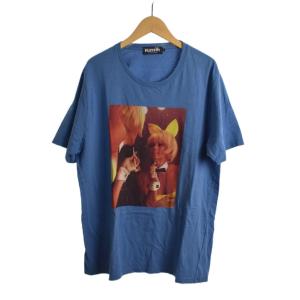 × プレイボーイ PLAY BOY Tシャツ 半袖 プリント L 青 ブルー 1241CT03