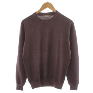 ニット セーター 長袖 クルーネック ウール 48 ボルドー CU2701 /AN39