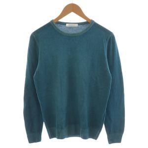 ニット セーター 長袖 ウール カシミヤ混 44 青 ブルー CU20.020 /AN38