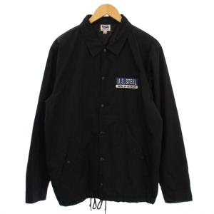 CUSTOM COACH JACKET コーチジャケット ロゴ ワッペン 刺繍 XL 黒 PCJ3 /BM