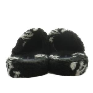 BALENCIAGA サンダル フリース ロゴ 37 ブラック 624582