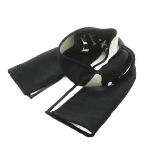 マフラー ストール ロゴ ウール 黒 ブラック 白 ホワイト OMMA001R21KNI001 /AN12