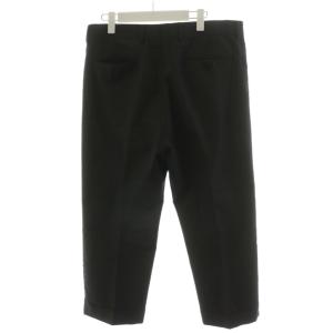 GUCCI パンツ スラックス レース センタープレス ロールアップ ウール シルク混 絹 7-48R 黒 ブラック