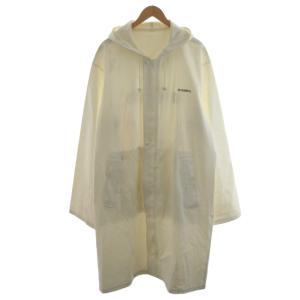 Oversized hooded raincoat ホワイト