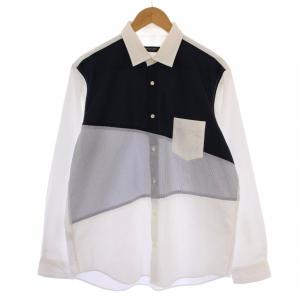 シャツ 長袖 LL 白 紺 51M06-306-02 /BM