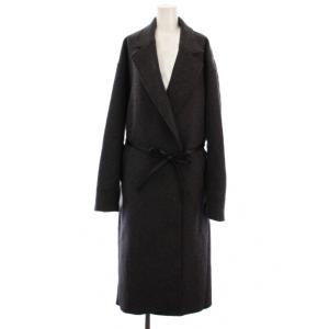 チェスターコート ロング ウエストリボン ウール F グレー /BM