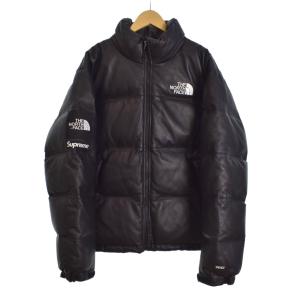 Supreme 17AW Leather Nuptse Jacket