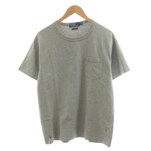 Tシャツ カットソー 半袖 ロゴ 刺繍 S グレー /AN30
