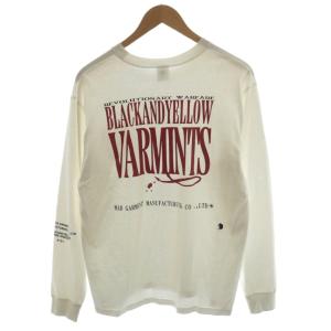 Tシャツ カットソー ロンT 長袖 バックロゴ M 白 ホワイト 赤 レッド 23RTC-0203 /AN32