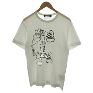 AD2020 ミッキーマウス Tシャツ カットソー 半袖 M 白 ホワイト 黒 ブラック DF-T011