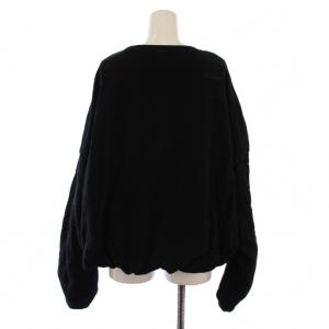 DOUBLE STANDARD CLOTHING 裏毛 クロップド スウェット トレーナー プルオーバー 長袖 クルーネック F 黒 0208-050-241
