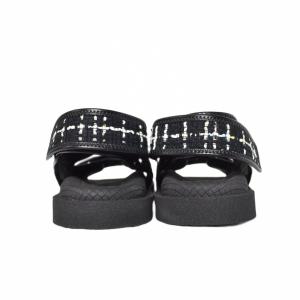 CHANEL ツイード ラムスキン コンフォートサンダル ココマーク 36 ブラック G34726