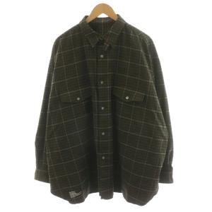 WOOLY STRETCH TAB-COLLAR SHIRT シャツ 長袖 チェック柄 F カーキ FSW-22-SH_143
