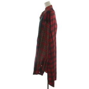 LOEWE シャツ チェック柄 L レッド ネイビー グリーン