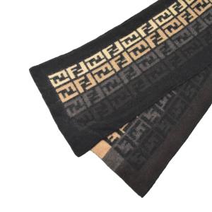 FENDI マフラー ズッカ柄 ウール 茶 ブラウン