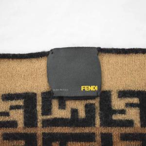 FENDI マフラー ズッカ柄 ウール 茶 ブラウン