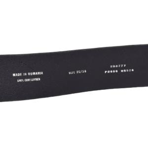 DIESEL ディーゼル-Dロゴ ベルト レザー 75/30 黒 ブラック X08727