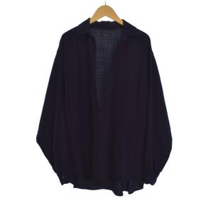 22AW ウールビエラ スキッパーシャツ ヴァルーズシャツ 1 ネイビー W03-02008