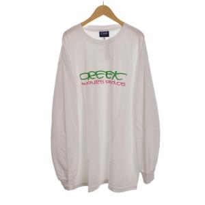Tシャツ 長袖 ロンT ロゴ プリント XL 白 ホワイト