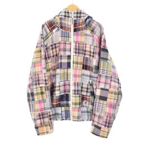 GOODENOUGH 25SS Patchwork Madras Hooded Jacket