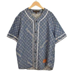 Supreme jacquard denim baseball jersey shirts