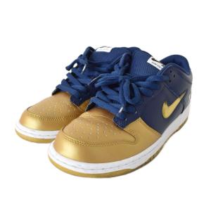 ×Supreme SB Dunk Low OG QS Metallic Gold/Navy