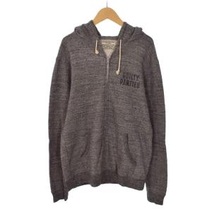 パーカー フーディー ジップアップ ロゴ プリント L グレー AA