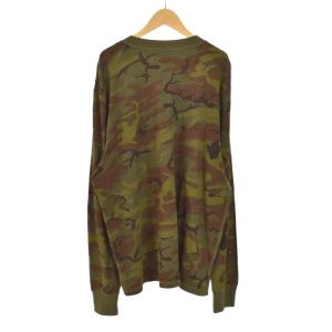 RRL サーマルTシャツ ヘンリーネックカットソー カモ柄 迷彩柄 長袖 ワッフル XXL 緑 カーキ 茶 ブラウン
