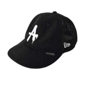 AIVER アイバー A RETRO CROWN 帽子 キャップ メッシュ 刺繍ロゴ 黒 ブラック 白