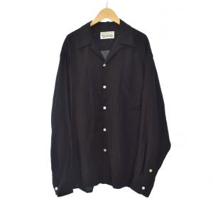 50's OPEN COLLAR SHIRT L ブラック