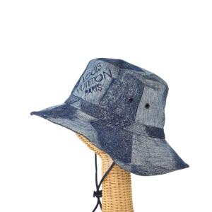 LOUIS VUITTON シャポースケーター ダミエ ソルト バケットハット 60 ブルー MP3026